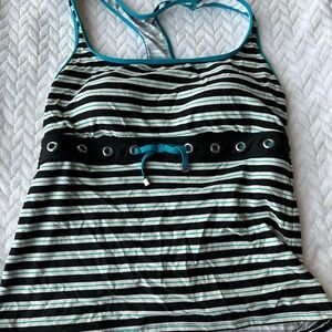 Women striped swim tankini